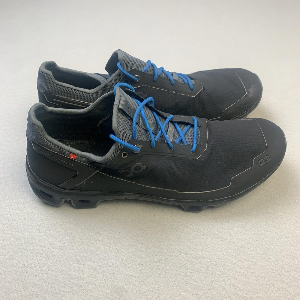 On Cloudventure Peak Shoes Mens Size 10.5 Black Mesh Trail Running Sneakers